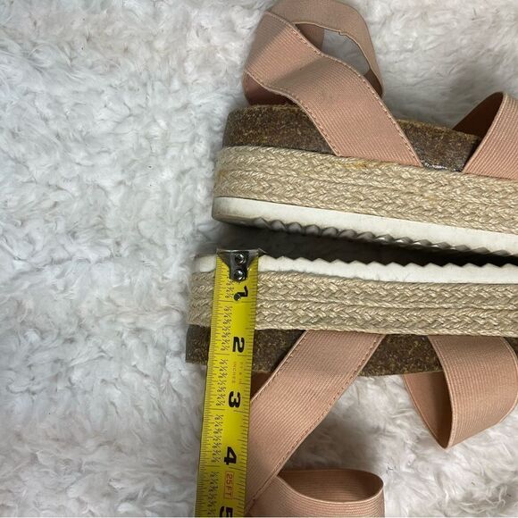 Madden girl dusty pink elastic straps Espadrilles platform sandals size … - Picture 7 of 10